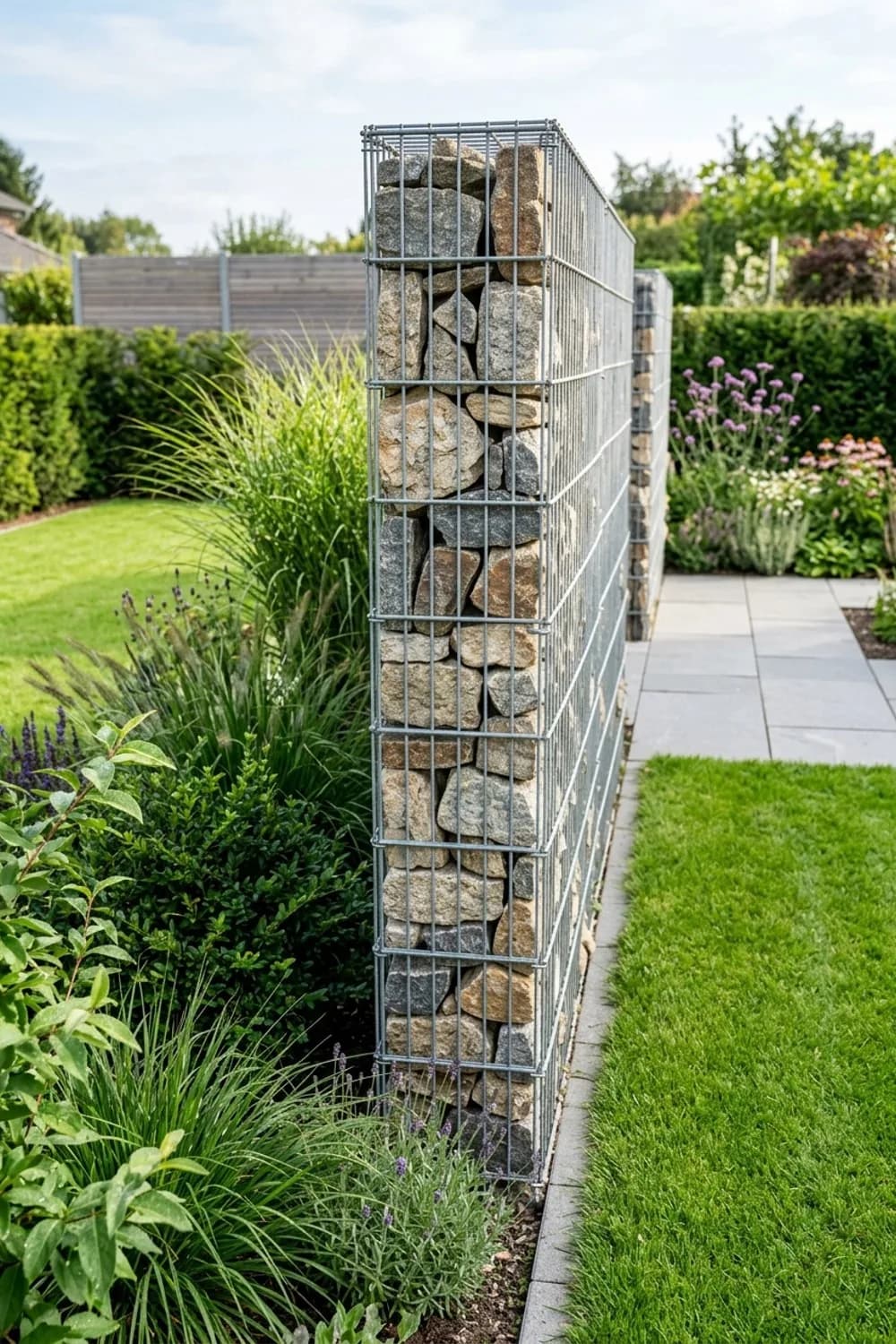 Gabionenwand: Robuster Stein-Look mit modernem Flair – Trennwand im Garten: 8 schöne Ideen