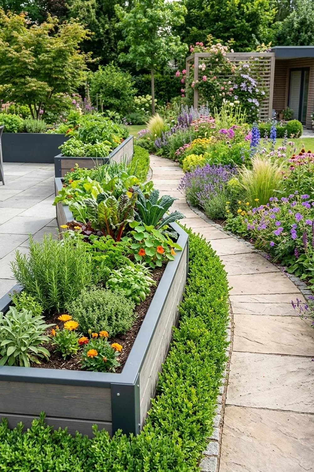 Hochbeet als Raumteiler: Nützlich und strukturgebend – Trennwand im Garten: 8 schöne Ideen