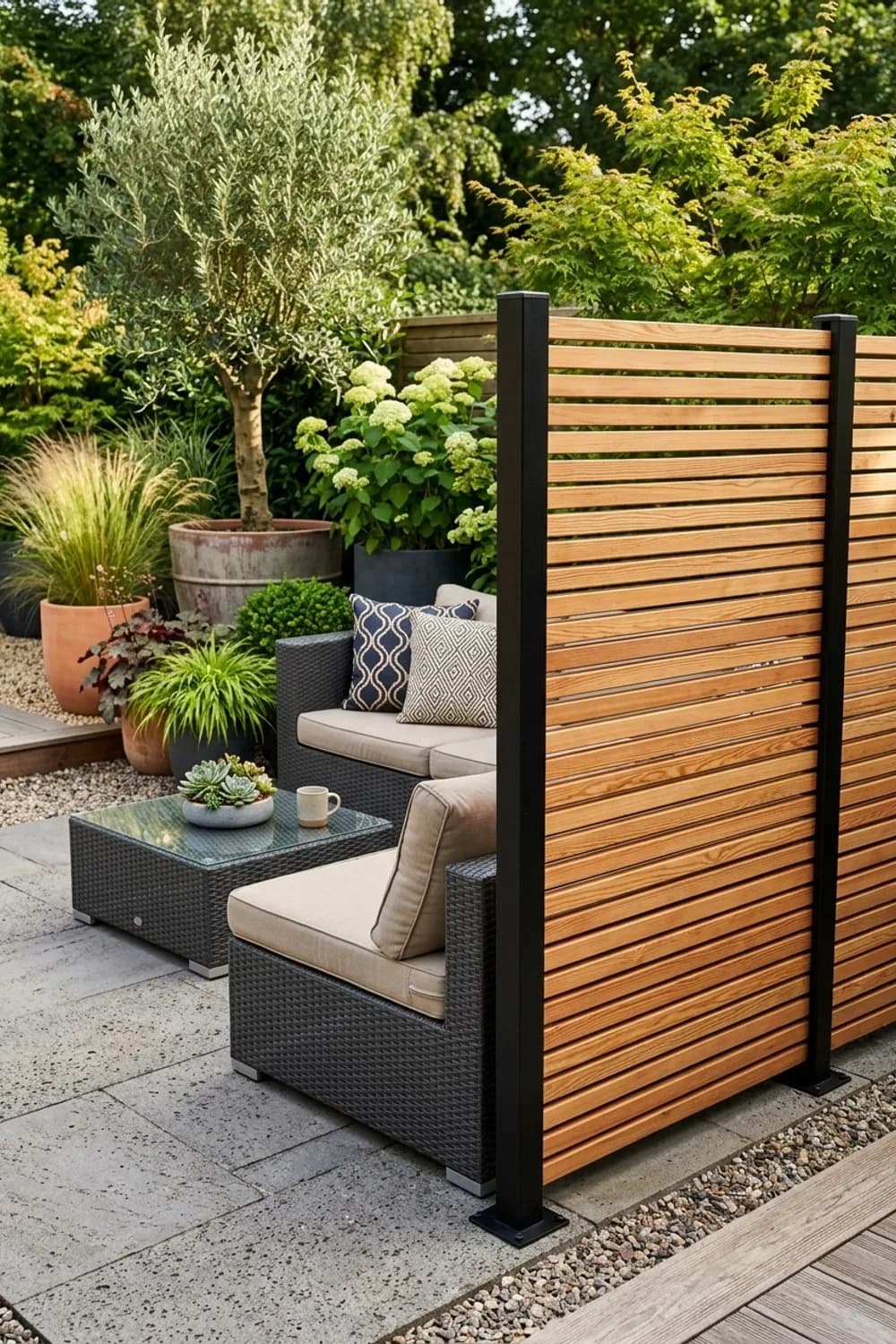 Modulare Holzelemente: Warme Optik und Flexibilität – Trennwand im Garten: 8 schöne Ideen