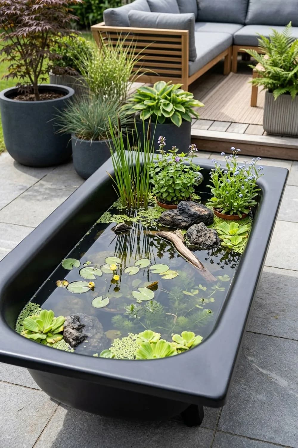 Alte Badewanne: Ein Biotop als Miniteich – Upcycling-Ideen für den Garten: 8 kreative Projekte