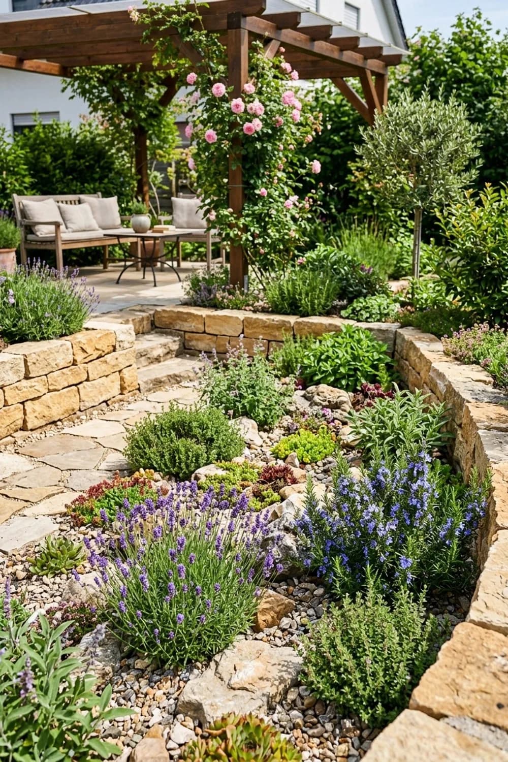 Der mediterrane Steingarten: Urlaub für zu Hause – Versunkener Garten: 8 verwunschene Ideen