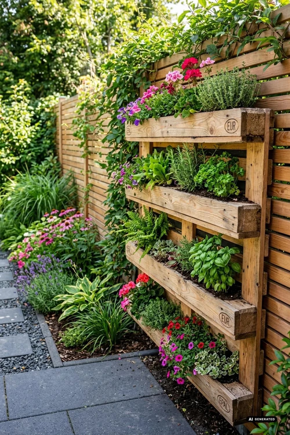 Europaletten-Garten: Der rustikale Klassiker – Vertikaler Garten DIY: 8 kreative Ideen