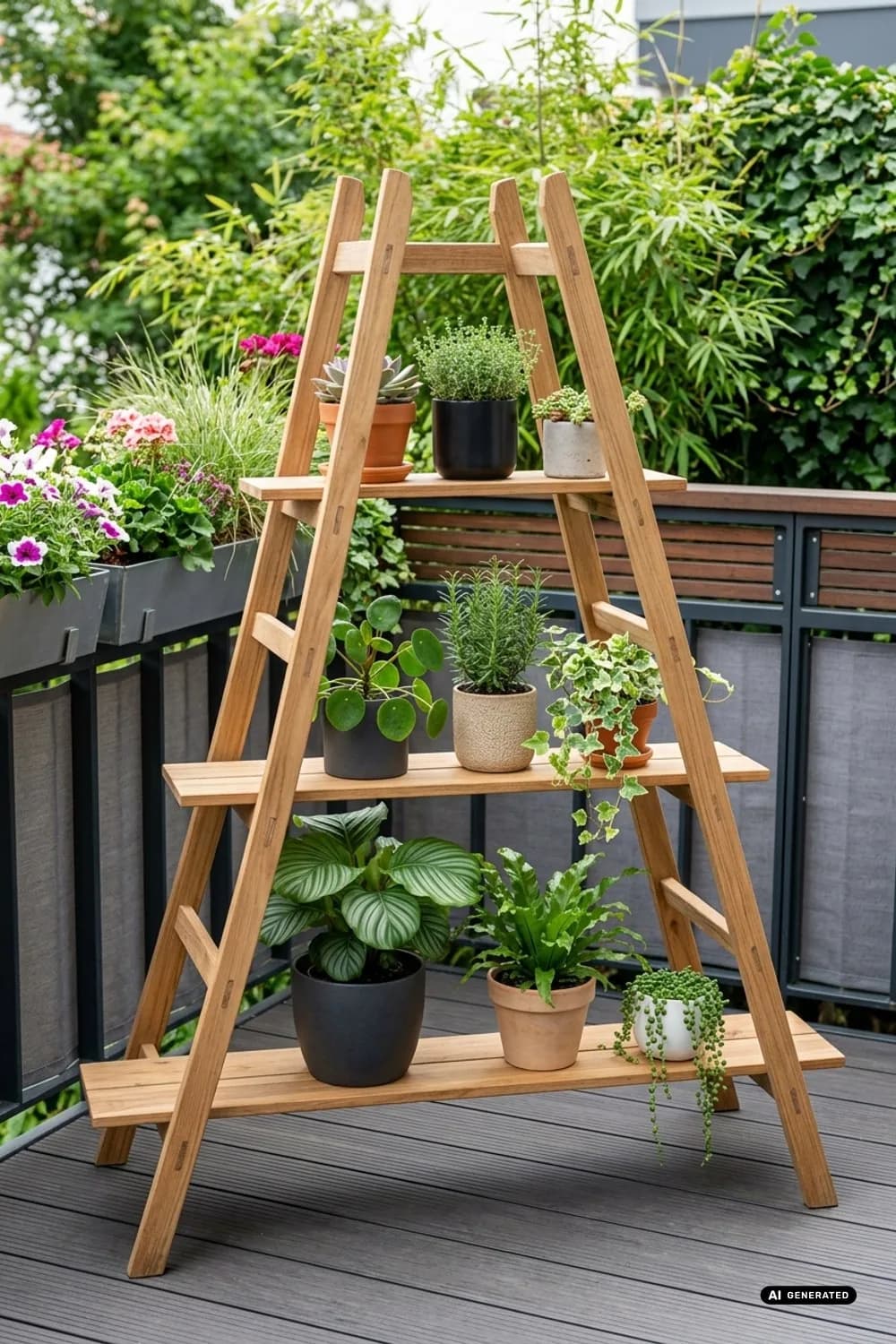 Leiter-Pflanzregal: Dekorativ und mobil – Vertikaler Garten DIY: 8 kreative Ideen