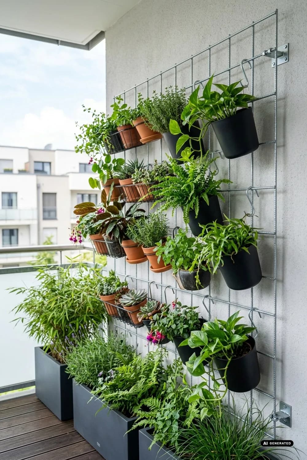 Rankgitter mit Töpfen: Individuell und wandelbar – Vertikaler Garten DIY: 8 kreative Ideen