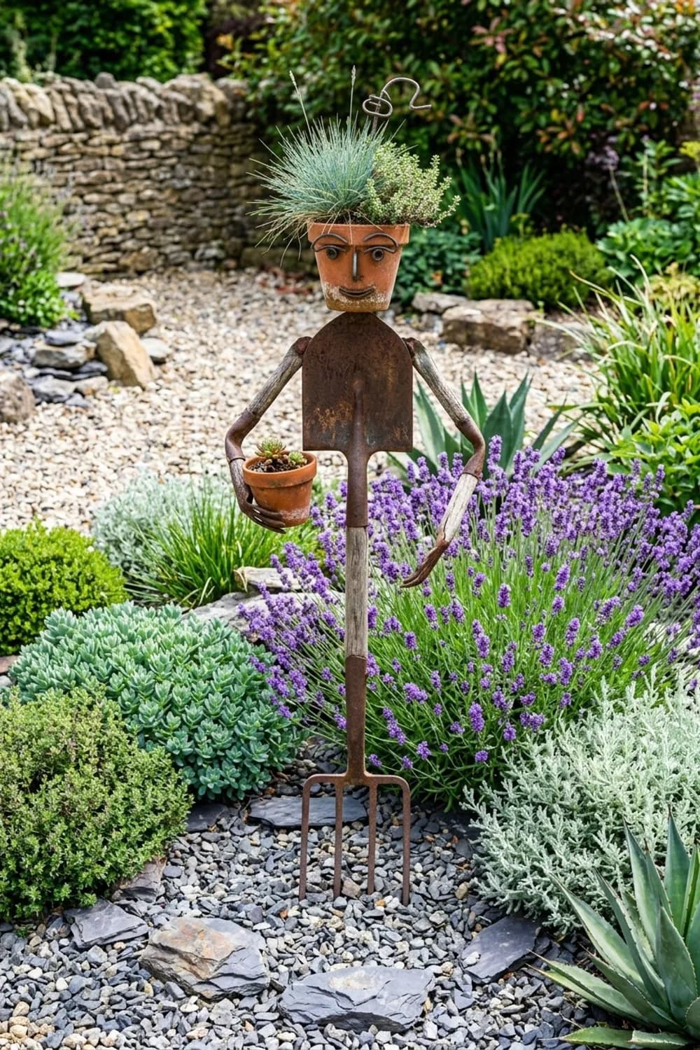 Die Upcycling-Künstlerin: aus Werkzeug und Töpfen – Vogelscheuche basteln für den Garten: 11 kreative Ideen