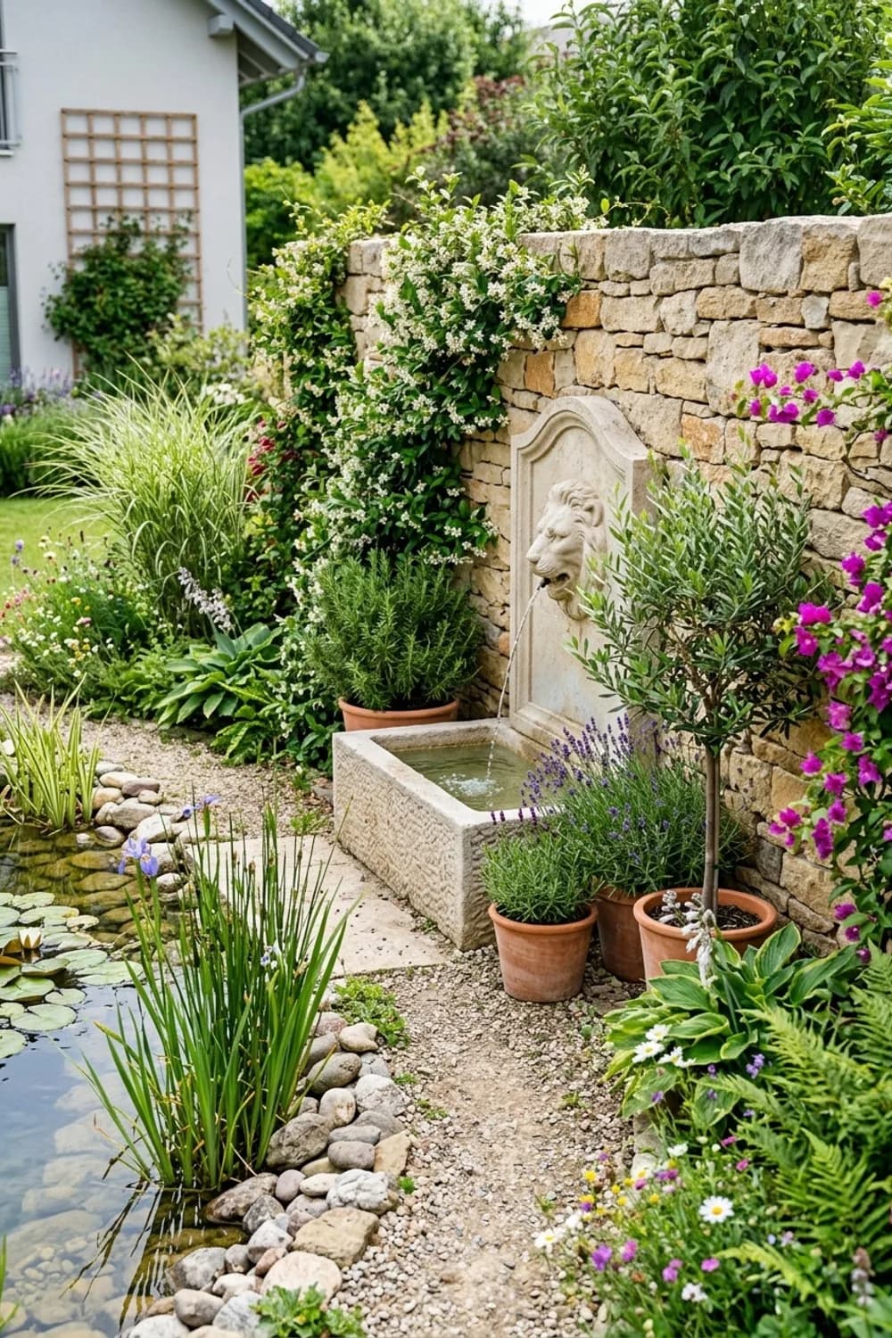 Das Wandbrunnen-Wasserspiel: Mediterranes Flair an der Mauer – Wasserspiel im Garten: 8 schöne Ideen