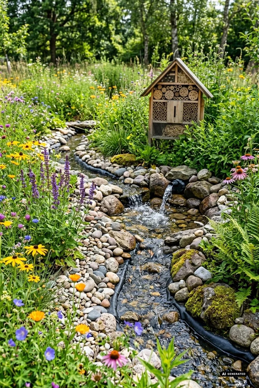 DIY-Bachlauf aus Natursteinen: Die Natur als Vorbild – Wasserspiel auf der Terrasse: 11 schöne Ideen