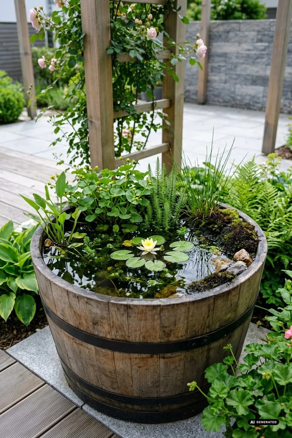 Mini-Teich in der Zinkwanne: Ein Biotop im Kleinformat – Wasserspiel auf der Terrasse: 11 schöne Ideen