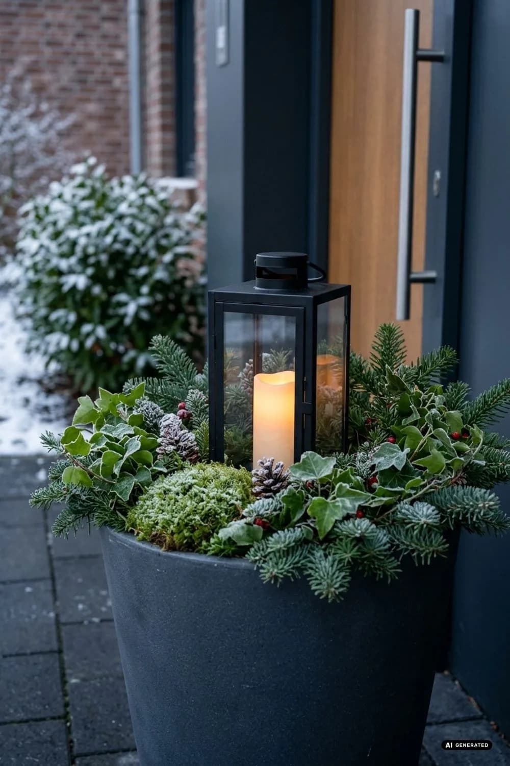 Laterne im Kübel: Ein Licht in der Dunkelheit – 22 Ideen für weihnachtliche Pflanzkübel vor der Haustür