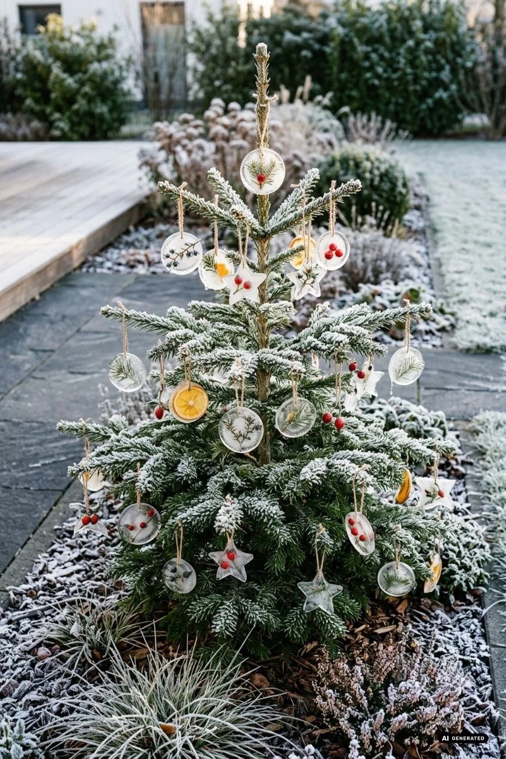 Der frostige Schmuck aus Eis: Vergängliche Kunstwerke – 10 Ideen für einen Weihnachtsbaum im Garten oder auf der Terrasse