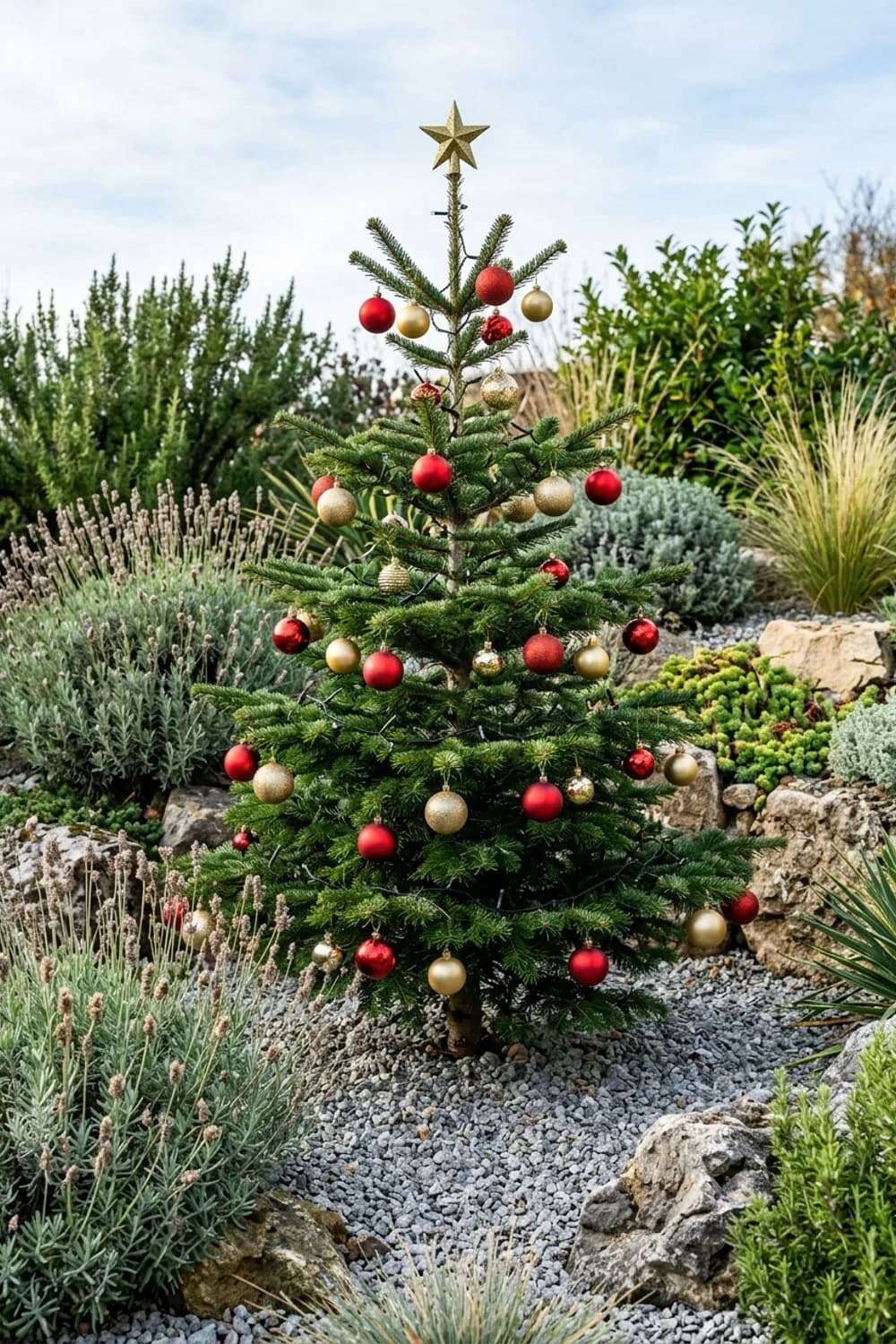 Der zentrale Weihnachtsbaum: Ein leuchtendes Statement – Weihnachtsdeko im Garten: 11 schöne Ideen