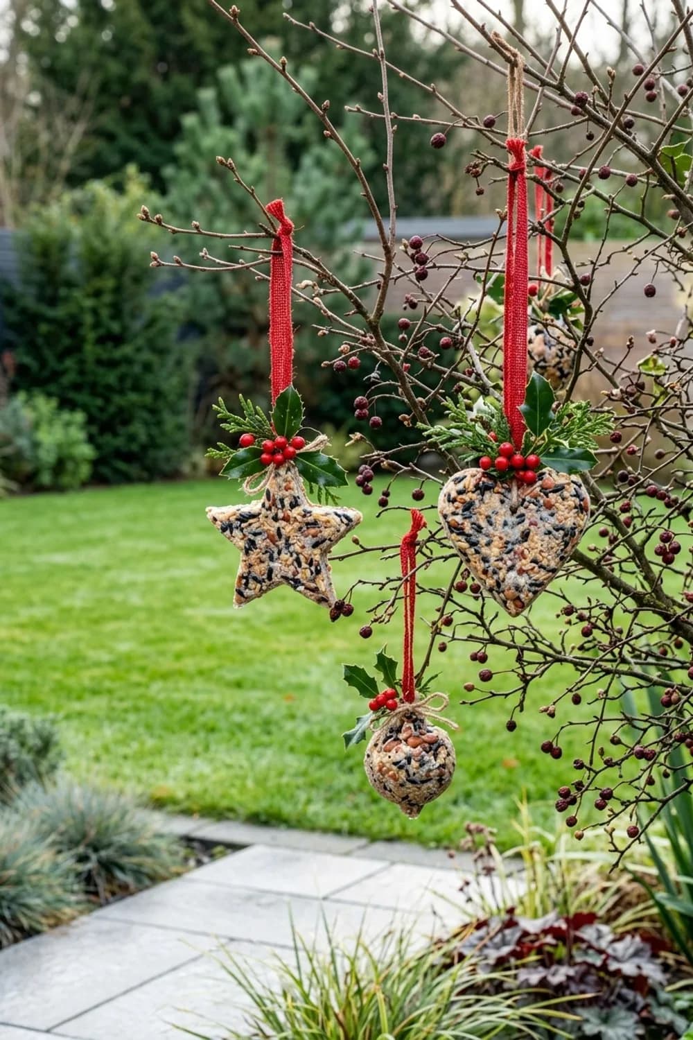Vogelfutter als Deko-Element: Nützliches mit Schönem verbinden – Weihnachtsdeko im Garten: 11 schöne Ideen