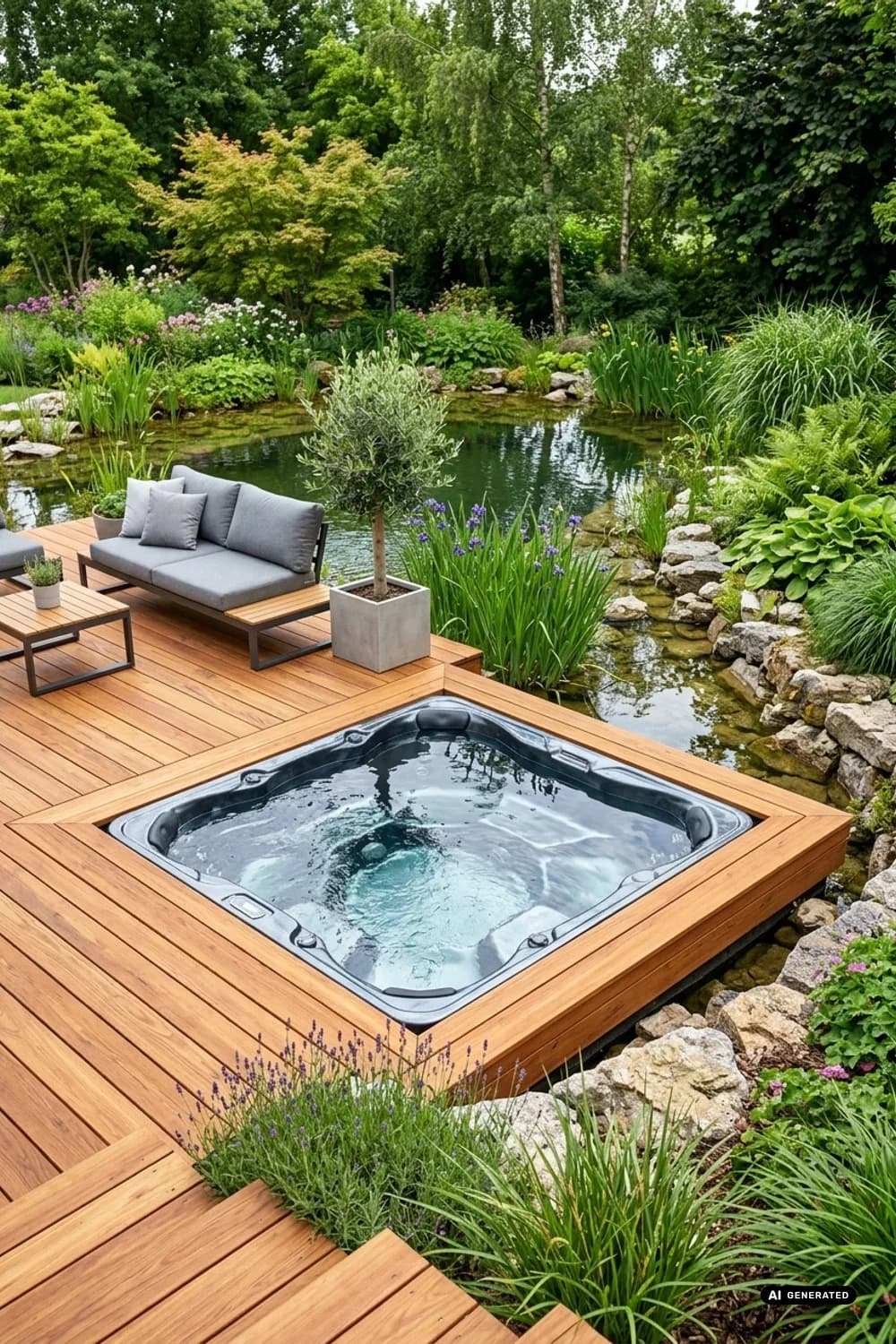 Die Holzdeck-Lounge: Eine erweiterte Wohnfläche – Hot Tube im Garten: 10 schöne Ideen