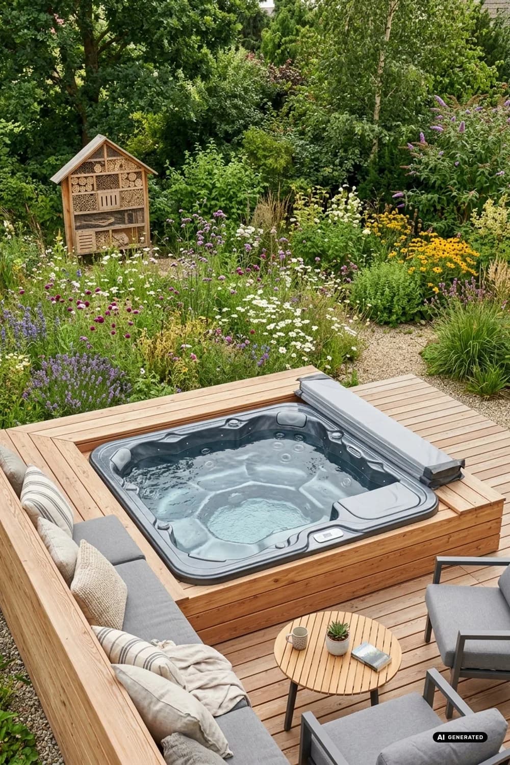 Die multifunktionale Lounge: Whirlpool mit Sitzbereich verbinden – Whirlpool auf der Terrasse: 7 schöne Ideen