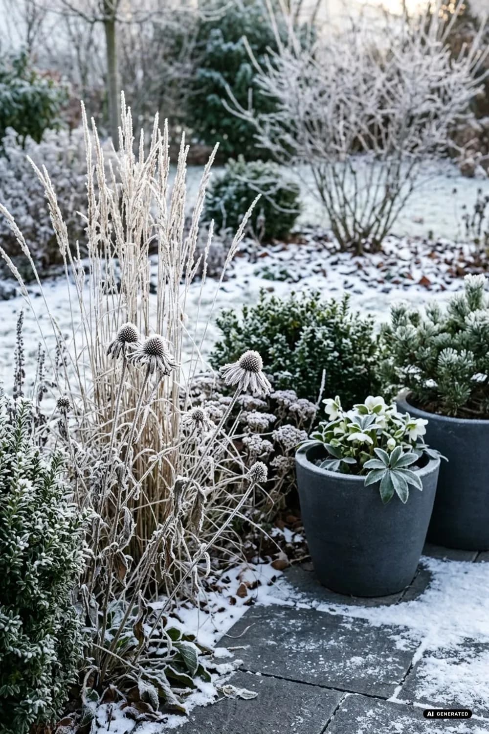 Ziergräser und Staudenhorste: Skulpturen aus Raureif – Winterdeko im Garten: 11 schöne Ideen
