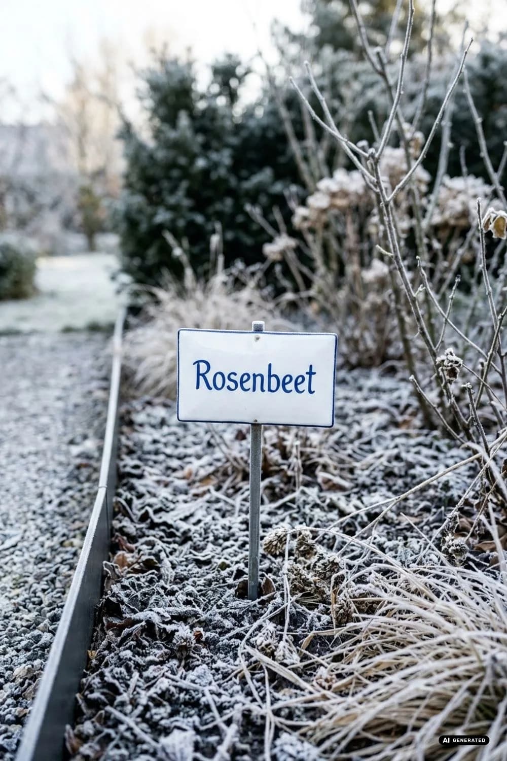 Beschriftete Emaille-Schilder für schlafende Beete – 14 Ideen mit Zink & Emaille für winterliche Gartendeko