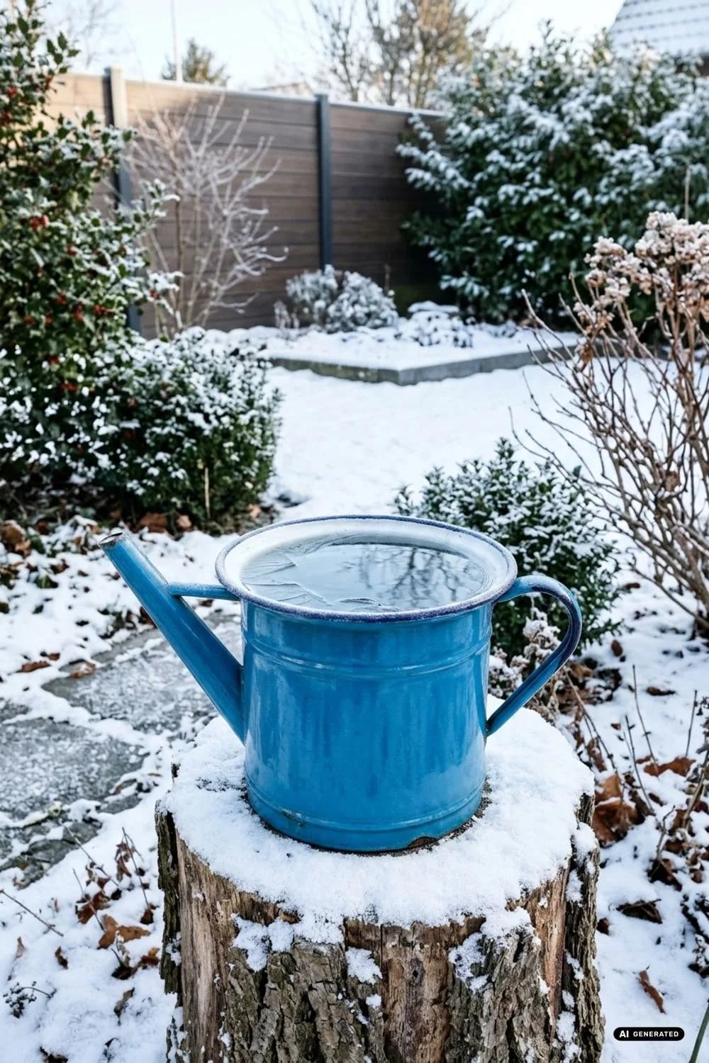 Emaille-Kanne als frostfeste Vogeltränke – 14 Ideen mit Zink & Emaille für winterliche Gartendeko