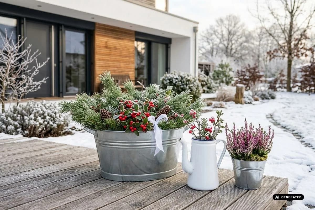 14 Ideen mit Zink & Emaille für winterliche Gartendeko – Titelbild