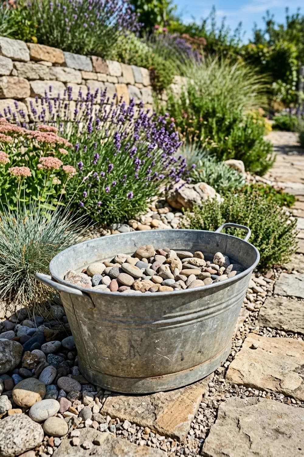 Die rustikale Stillleben-Deko: Charme ohne Pflanzen – Zinkwanne dekorieren im Garten: 10 schöne Ideen