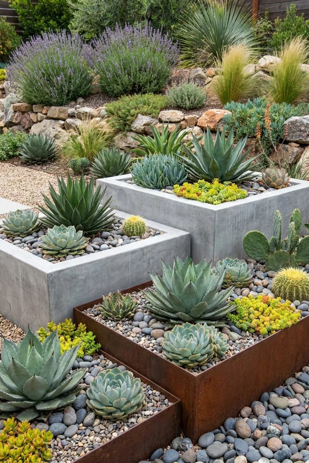 Pflegeleichte Sukkulenten-Landschaft: Modern und trockenheitstolerant – Zinkwanne dekorieren im Garten: 10 schöne Ideen